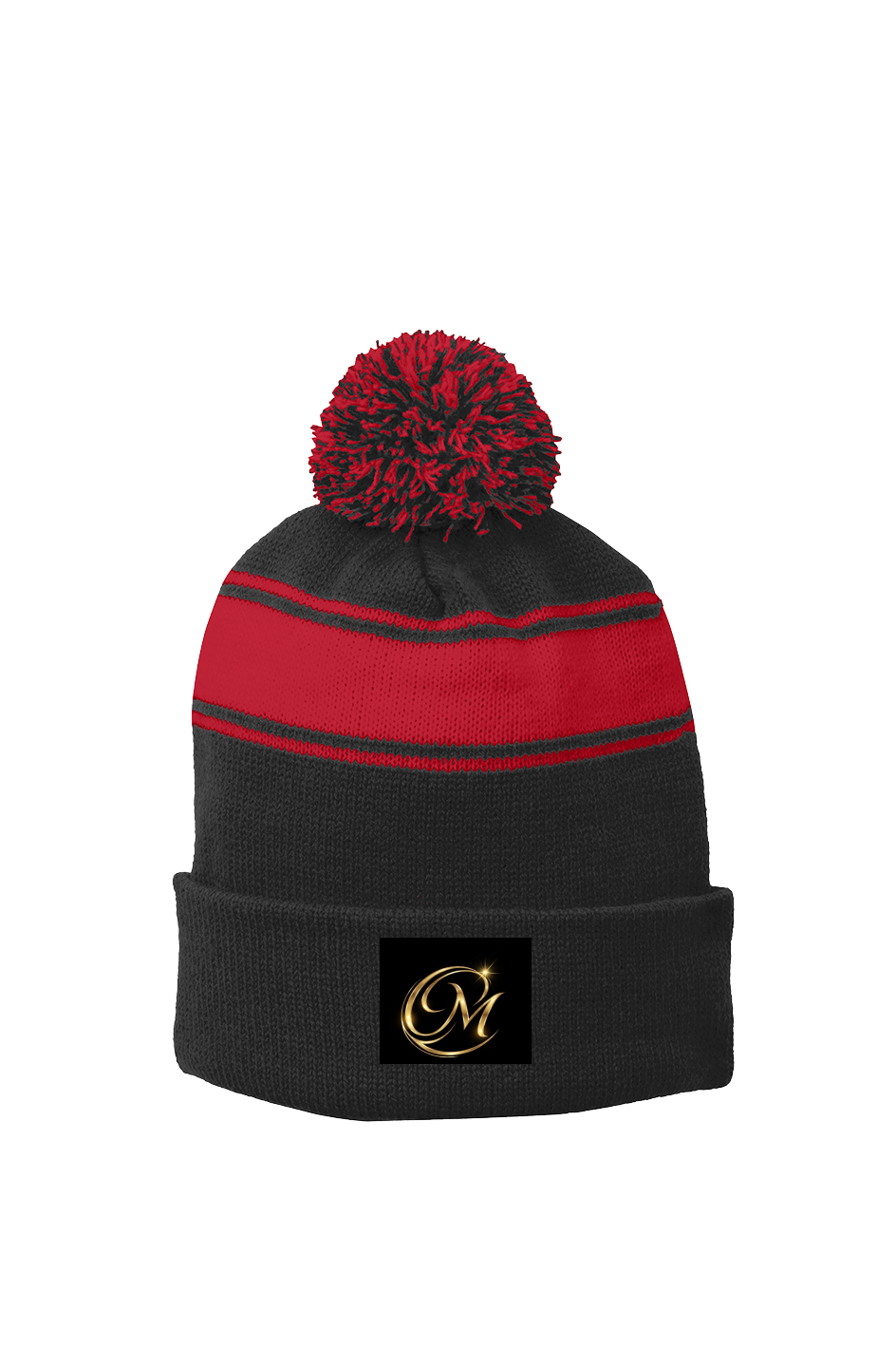 Stripe Pom Beanie