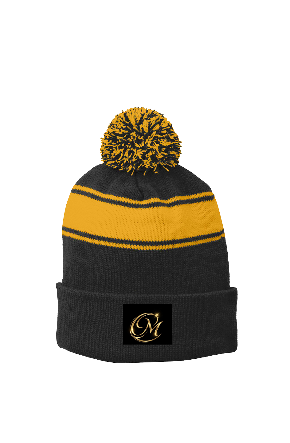 Stripe Pom Beanie